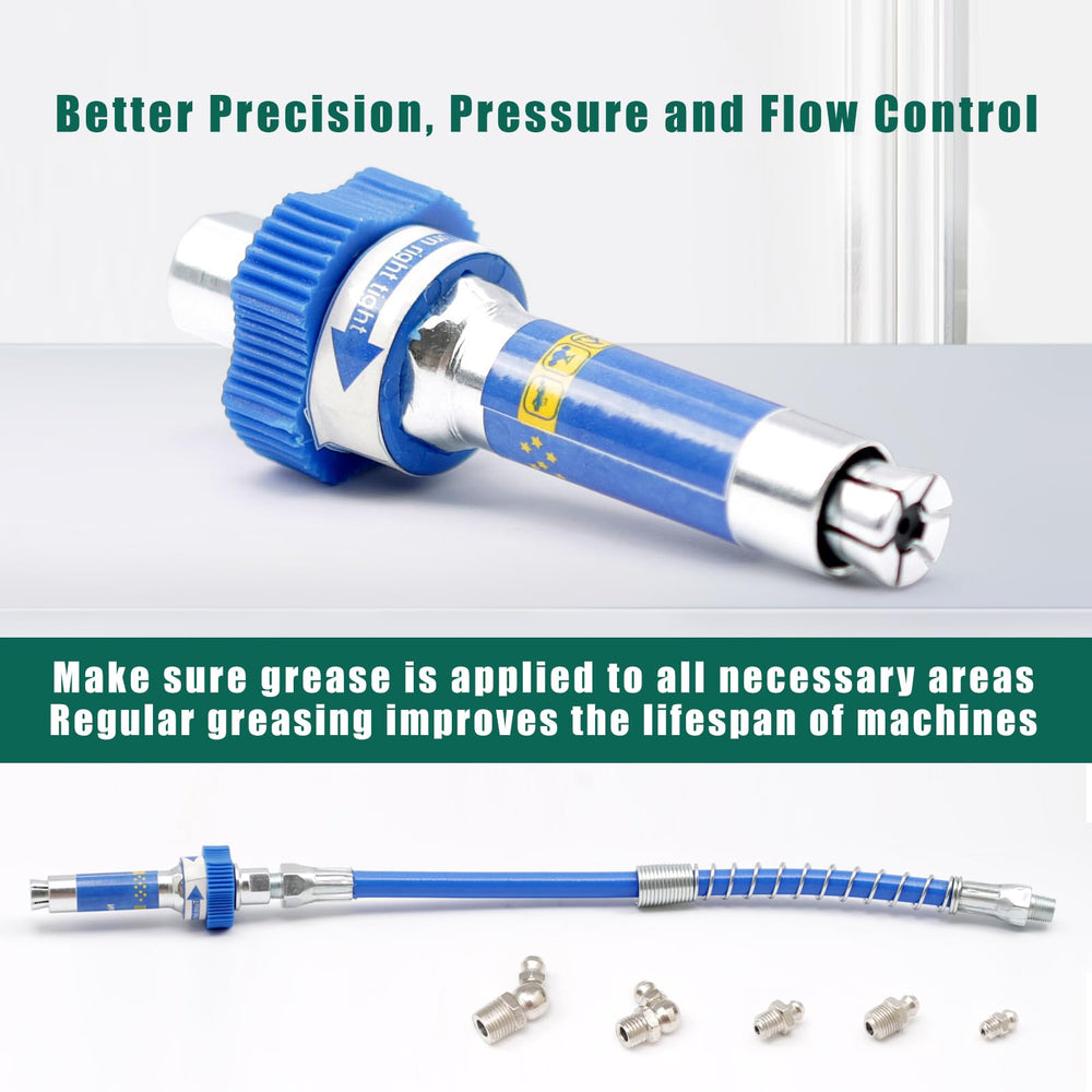 Dusledel precision nozzle reaches tight bearings for effective lubrication without disassembly