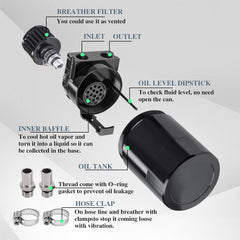 DWARFOO baffled design catch can keeps intake clean during daily driving.
