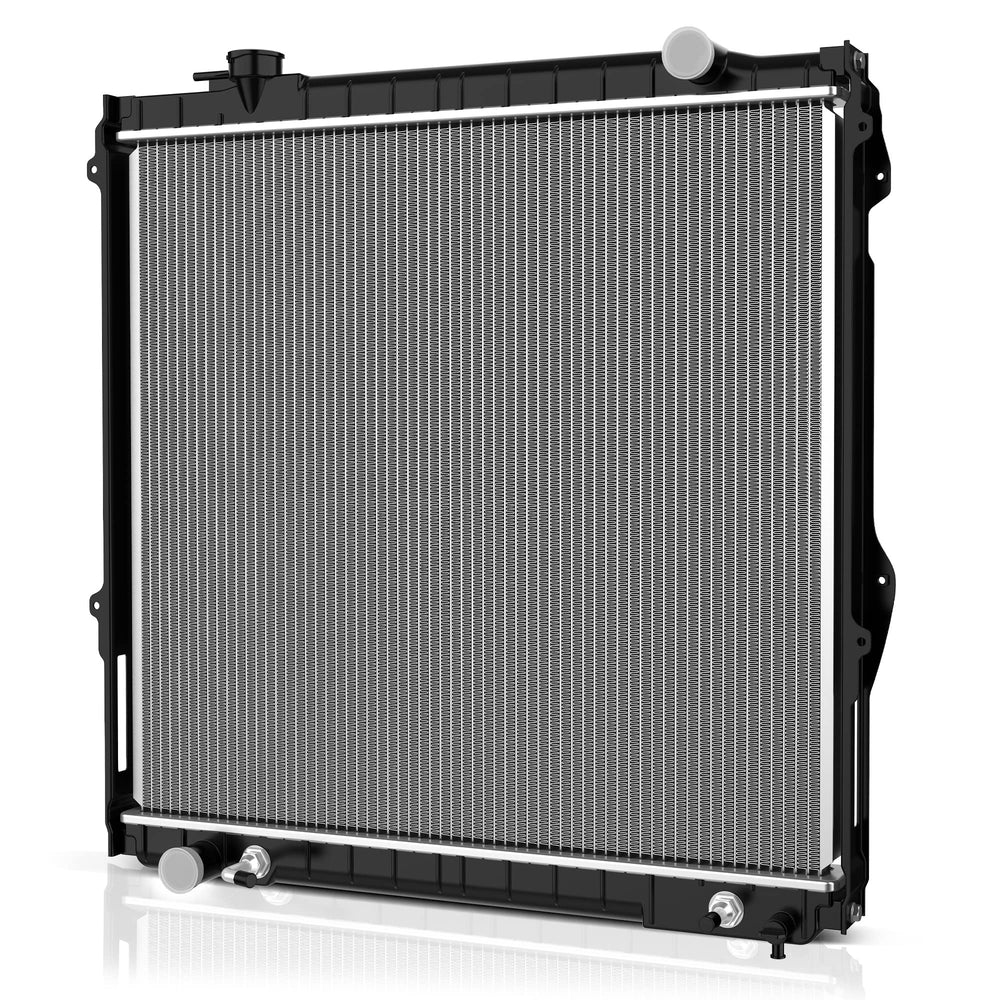 DWVO complete radiator front view with durable core for Tacoma reliability