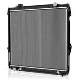 DWVO complete radiator front view with durable core for Tacoma reliability