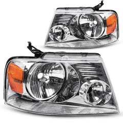 DWVO halogen headlight with chrome housing and amber reflector for improved night visibility
