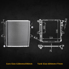 DWVO radiator for 1998-2009 B4000 4.0L promotes reliable cooling in cold weather.
