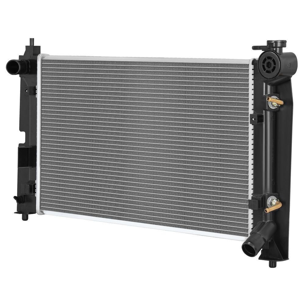 DWVO radiator for Pontiac Vibe front view with direct OEM fit for reliable cooling.