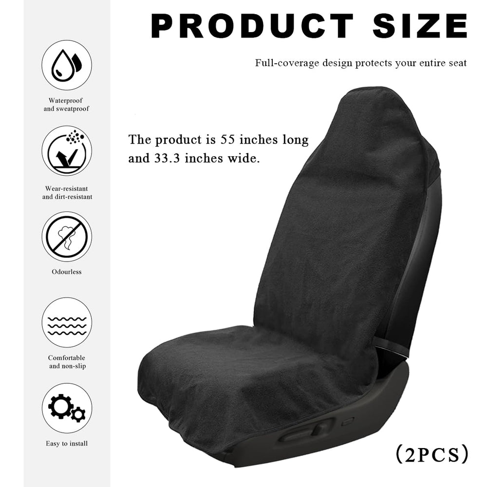 DXNQ 2PCS seat cover with non-slip back keeps seats secure on rough roads.