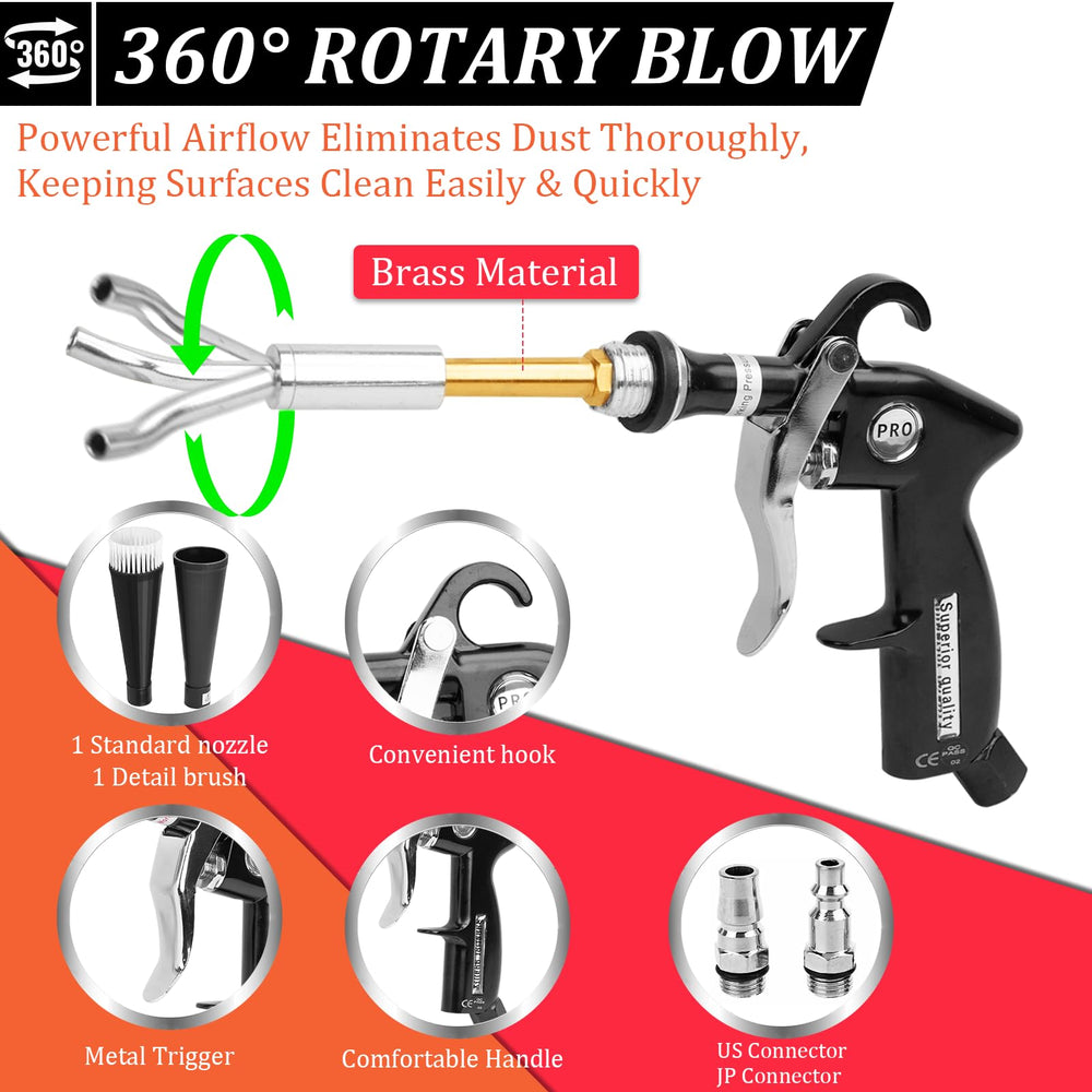 DXphita Car Cleaning Gun US connector enables quick setup.