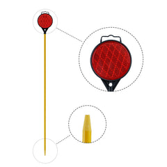 DXSIGN two-round reflectors on a red plastic housing for clear identification