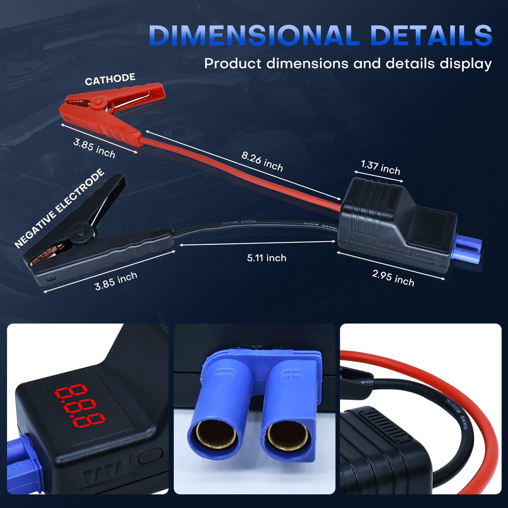 DY Power Sun clamps with LCD display monitoring jump start status