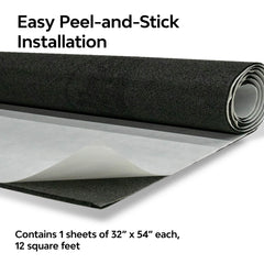 Dynaliner being installed on a car floor for sound deadening