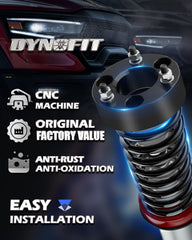 Dynofit 2in leveling kit billet aluminum closeup shows precision CNC-machining