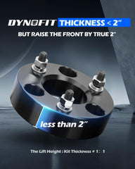 Dynofit 2in leveling kit black anodized finish resists corrosion
