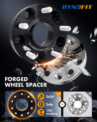 Dynofit spacers feature black anodized finish for rust resistance and durability