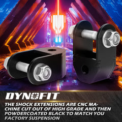 Dynofit black powder coat finish resists rust in harsh winter conditions.