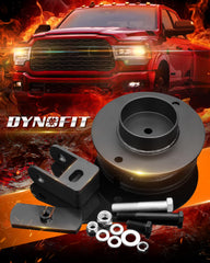 Dynofit carbon steel front lift kit built for rugged durability.
