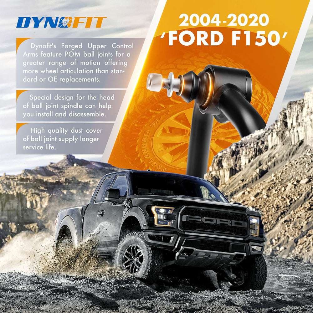 Dynofit F150 tubular control arm highlighting improved geometry