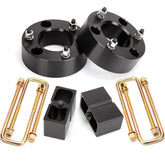 Dynofit front spacers show a 3 inch lift for improved stance and ground clearance