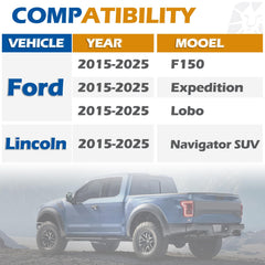 Dynofit wheel spacer installed on Ford F-150 front axle improves clearance.