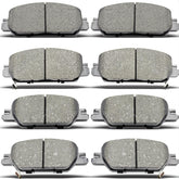 DYZJKWJW brake pad pack shot for front and rear replacement, eight-piece set.
