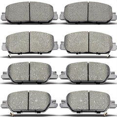 DYZJKWJW brake pad pack shot for front and rear replacement, eight-piece set.