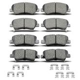 DYZJKWJW front and rear ceramic brake pads with clips for smooth braking.