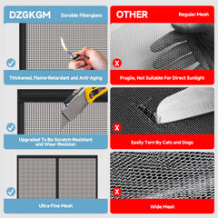 DZGKGM install with adhesive hook-and-loop fasteners.
