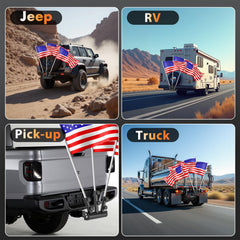 DZGKGM three-flag display, ideal for parades, camping, and tailgates.