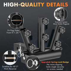 DZGKGM heavy-duty steel hitch mount with anti-rust finish for rugged use.