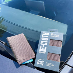 E-Cloth Windshield Haze Eraser two-sided sponge cleans interior mirrors and glass