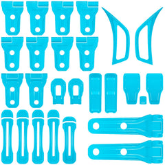 E-cowlboy exterior decor kit unifies the Jeep appearance with blue finish.