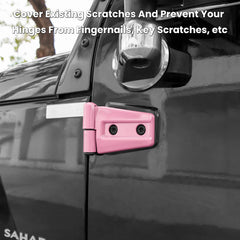 Eight-piece pink hinge cover set for JK/JKU models.