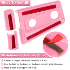 Panel detail showing premium pink hinge cover finish.