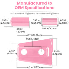 Scratch protection feature of pink hinge cover during parking.