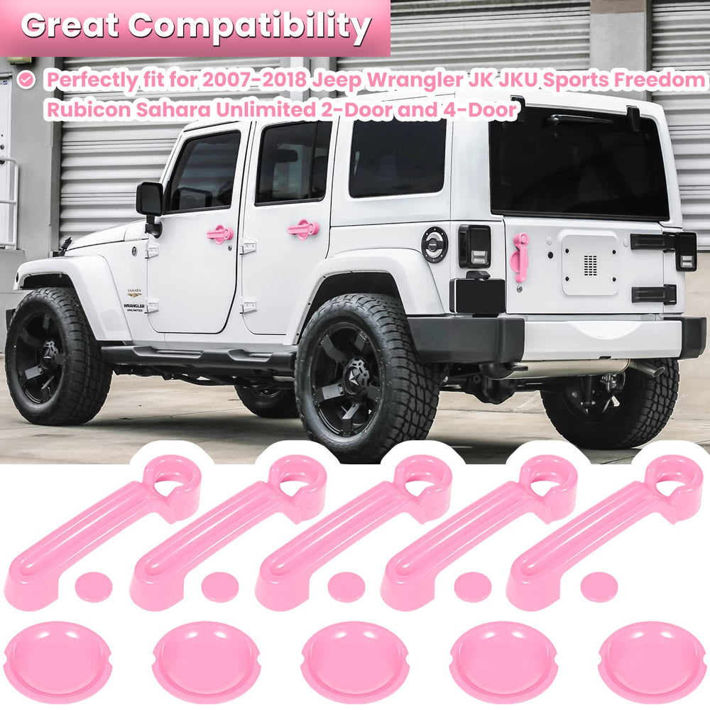 E-cowlboy tailgate handle cover pink enhances grip while guarding against scratches