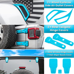 E-cowlboy wheel eyebrow trim outfits Wrangler with color and abrasion resistance.