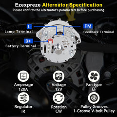 E EZEXPREZE chrome 120A label detail confirms authenticity and model compatibility.
