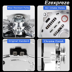 E EZEXPREZE chrome 120A alternator terminals close-up for secure wiring.