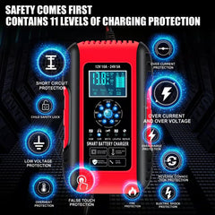 E-FAST voltage readout assists quick battery health checks.
