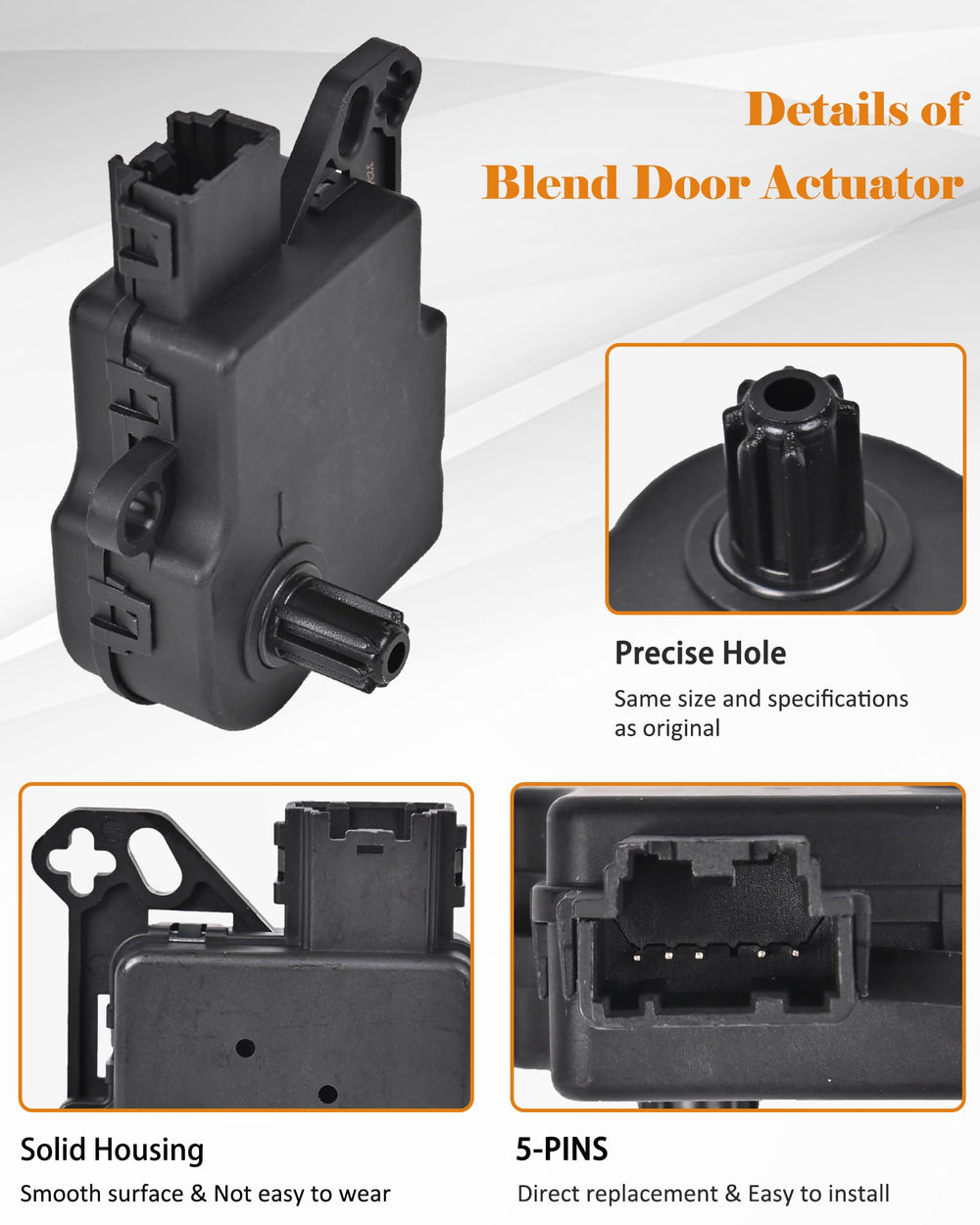E-Shin HVAC blend door actuator for Ford Flex main-air inlet enables precise temperature mix.