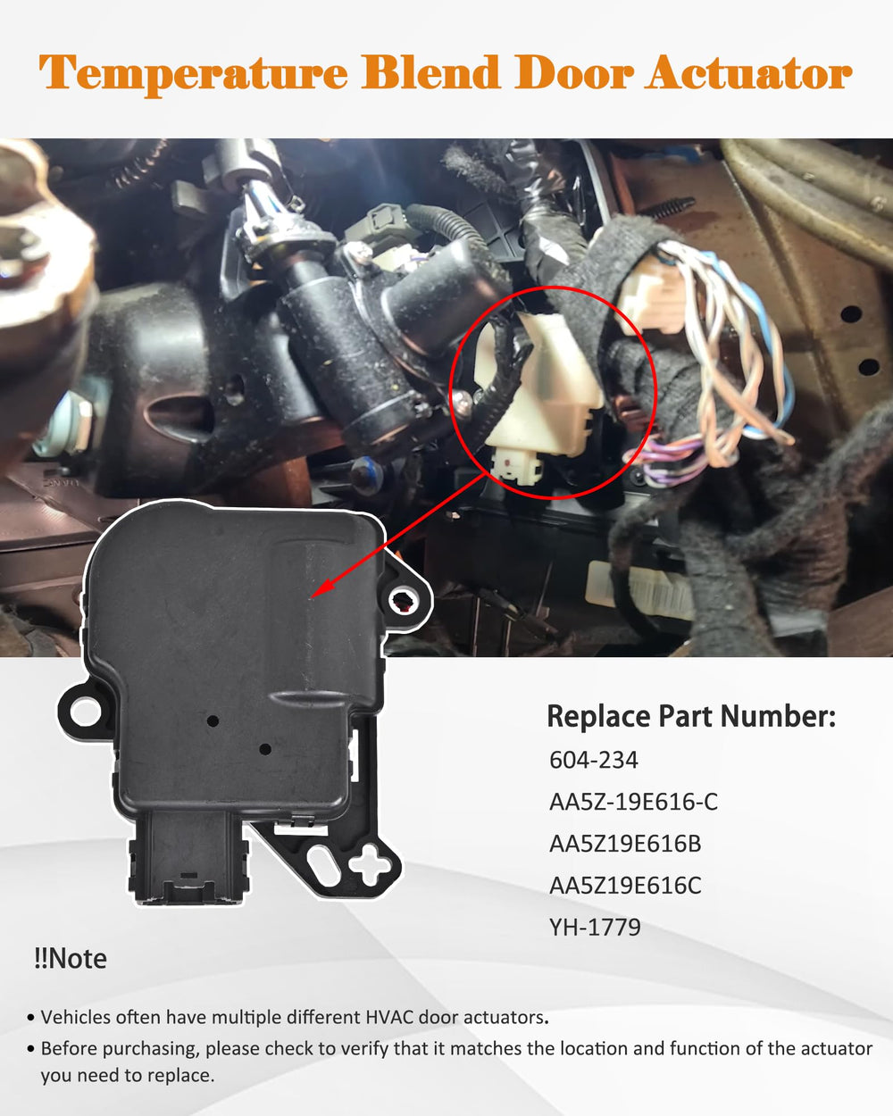 E-Shin Lincoln MKS main-air inlet actuator restores targeted airflow.