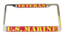 Eagle Emblems USMC chrome license frame showcases enduring pride and ease of installation.