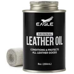 Eagle Leather Oil Conditioner bottle with applicator for targeted leather care and deep conditioning.