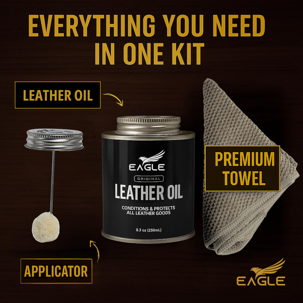 Eagle Leather Oil Conditioner precision applicator tip for controlled treatment on dry areas.