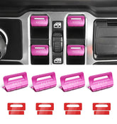 Eamplest Jeep Wrangler pink switch cover 4pc enhances interior style and protection.