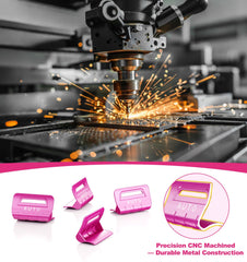 Eamplest Jeep Wrangler pink switch cover close-up shows polished metal finish and precise fit.
