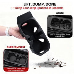 Eamplest quiet secure cup holder absorbs vibrations for quieter driving.