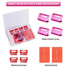 Eamplest stamped metal pink switch cover for Wrangler JT elevates premium feel.