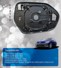 EAP passenger side mirror glass with anti-fog film helps clear mist in wet weather.