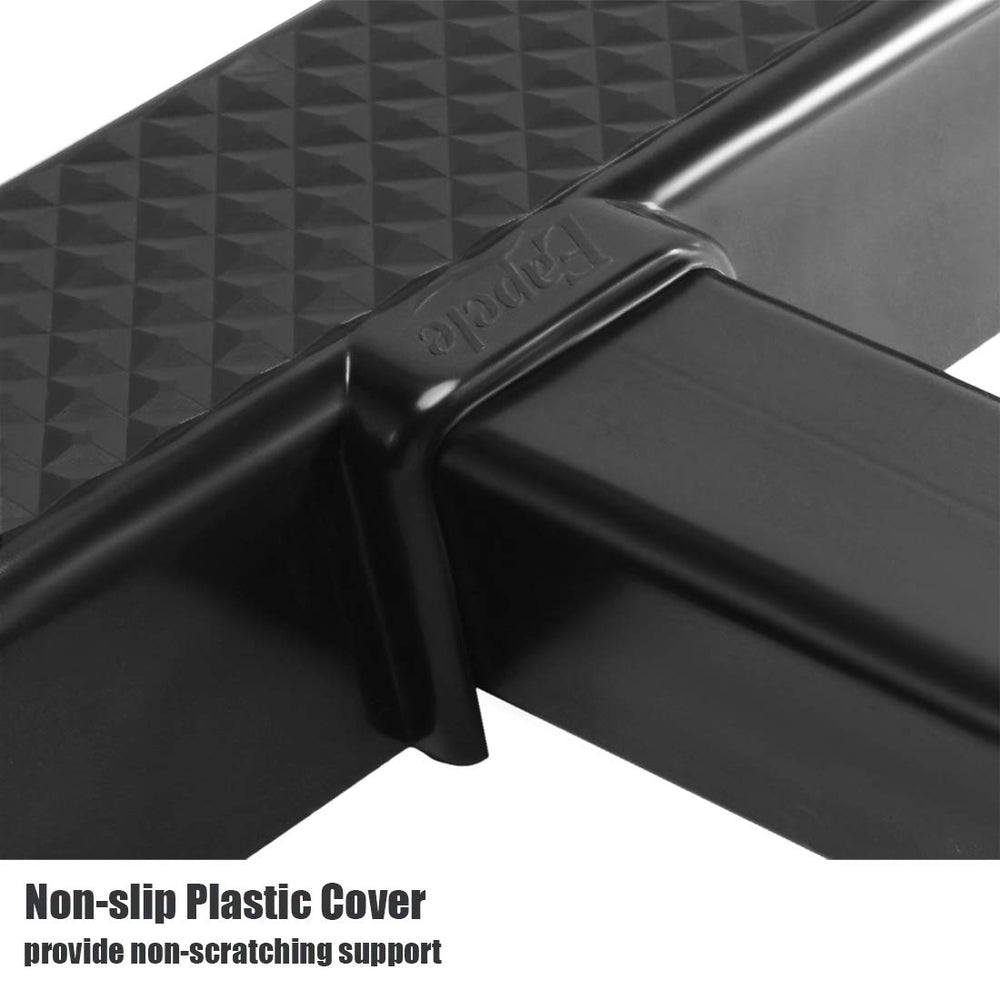 Eapele hitch step supports up to 600lbs for heavy gear.
