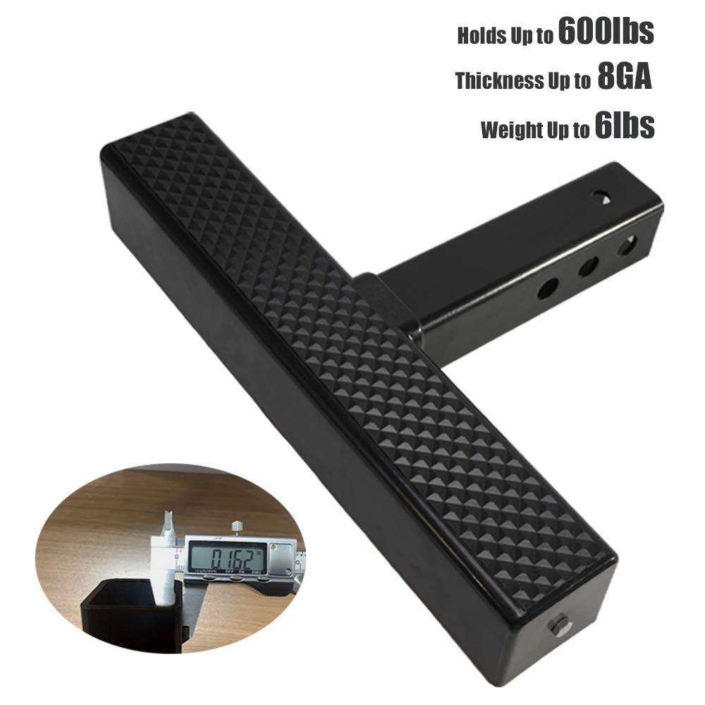 Eapele hitch step non-slip surface provides secure footing when climbing.