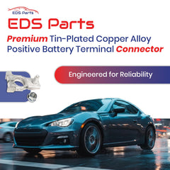 EAPP battery terminal assembly on Subaru demonstrates direct-fit design for easy DIY replacement.