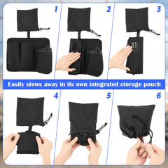 Easy install system with clips attaches to the top edge of a seat pocket.